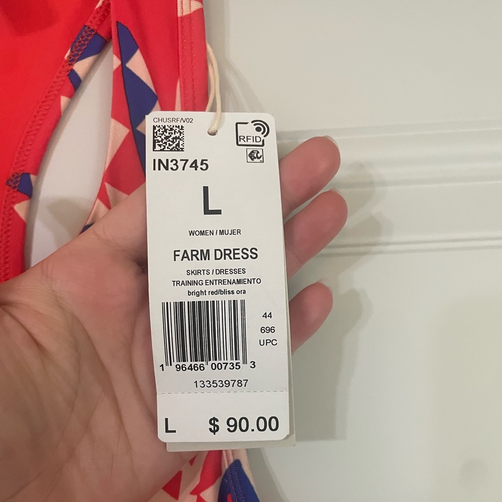 NEW Adidas Farm Rio Psychedelic Wave Red Orange Cut Out Dress Large Festival - Picture 9 of 14
